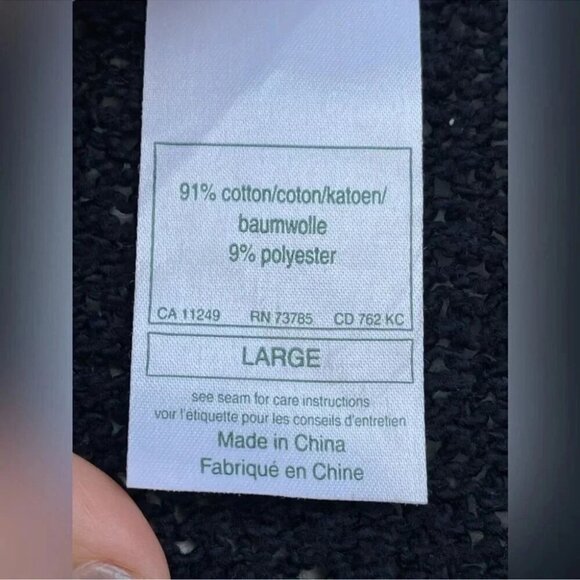 Laura Ashley Navy Blue Cardigan Sweater White Blue Embroidered Flowers Pockets L - Picture 6 of 8